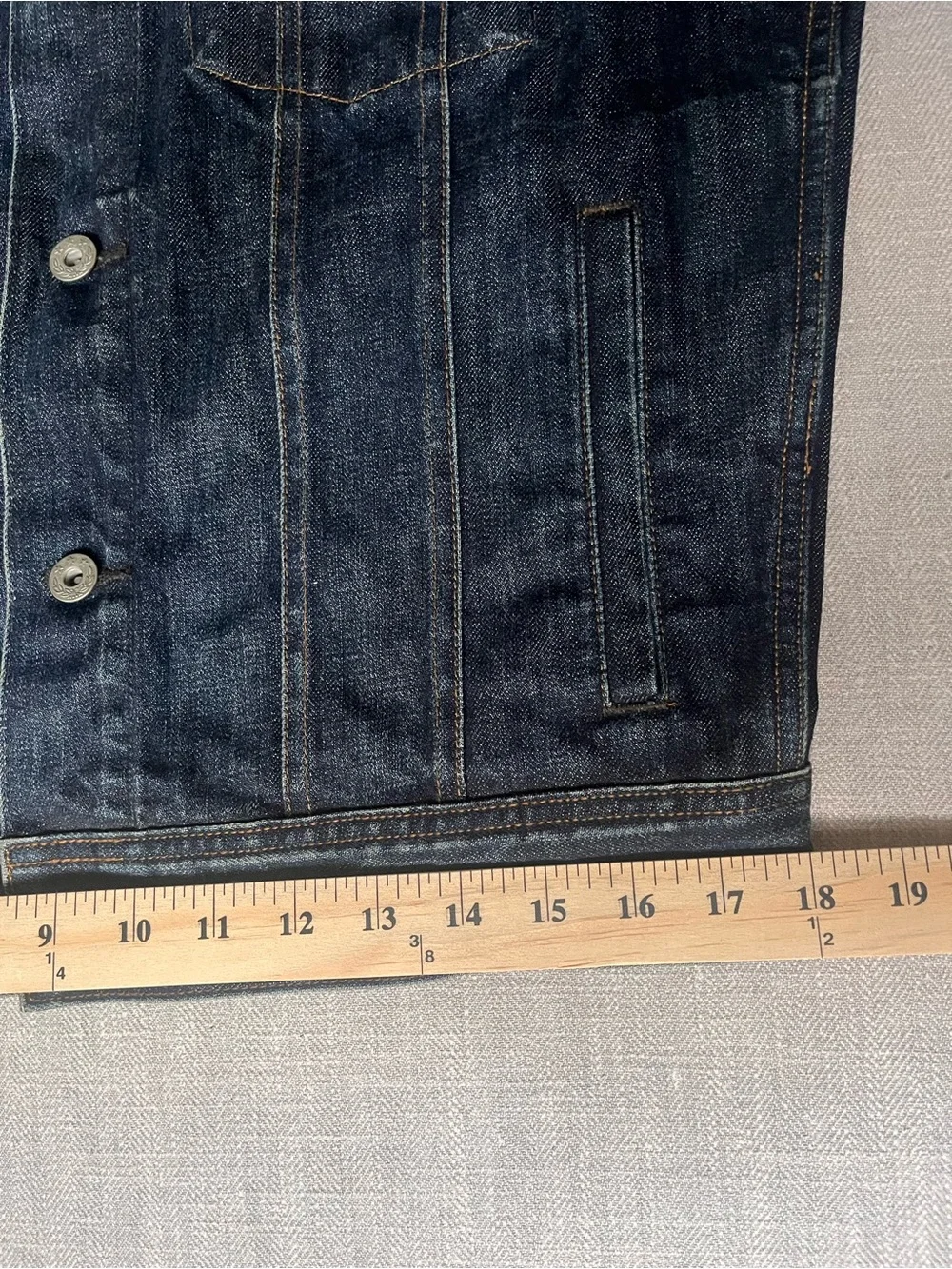 Men's Kaihara Japanese Denim Classic Trucker Jacket in Dark Indigo Wash